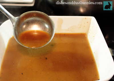 Delicious gravy made from the drippings of the Roast
