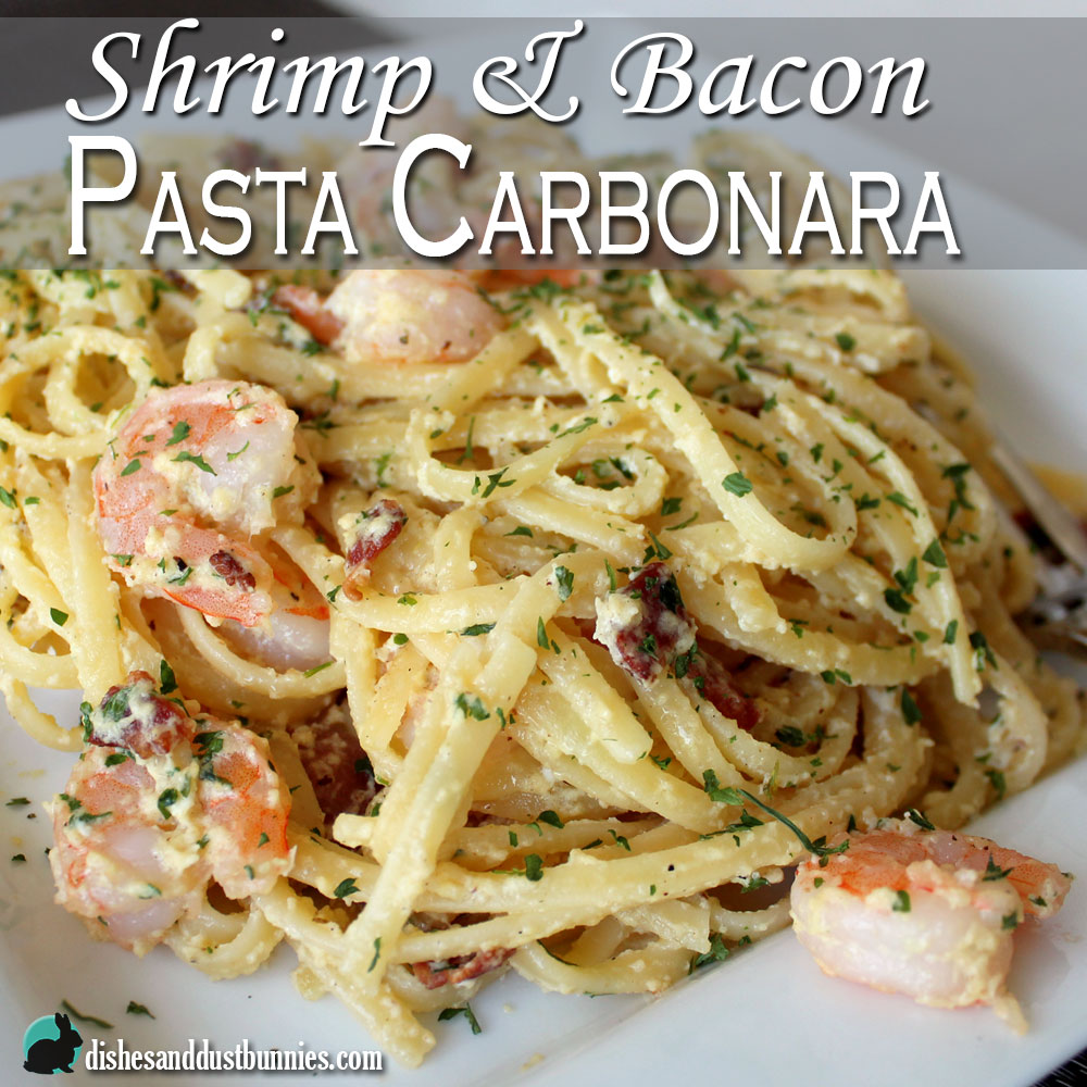 Shrimp And Bacon Pasta Carbonara Dishes Dust Bunnies