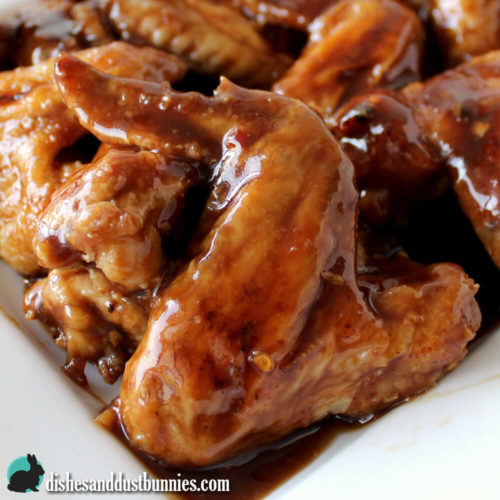 General Tso's Chicken Wings from dishesanddustbunnies.com