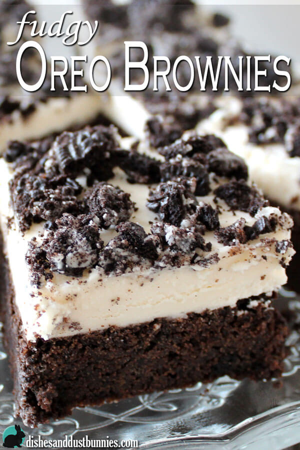 Fudgy Oreo Brownies with Oreo Cream Frosting