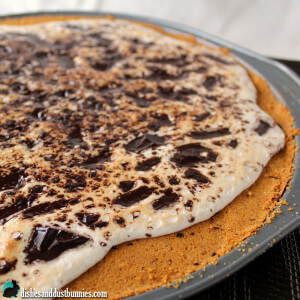 S'mores Cookie Pizza from dishesanddustbunnies.com