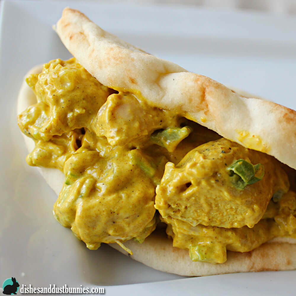 Curried Chicken Salad Sandwiches with Naan - The Food Charlatan