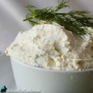 Feta and Cream Cheese Dip with garlic and dill