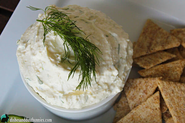 Feta and Cream Cheese Dip with garlic and dill