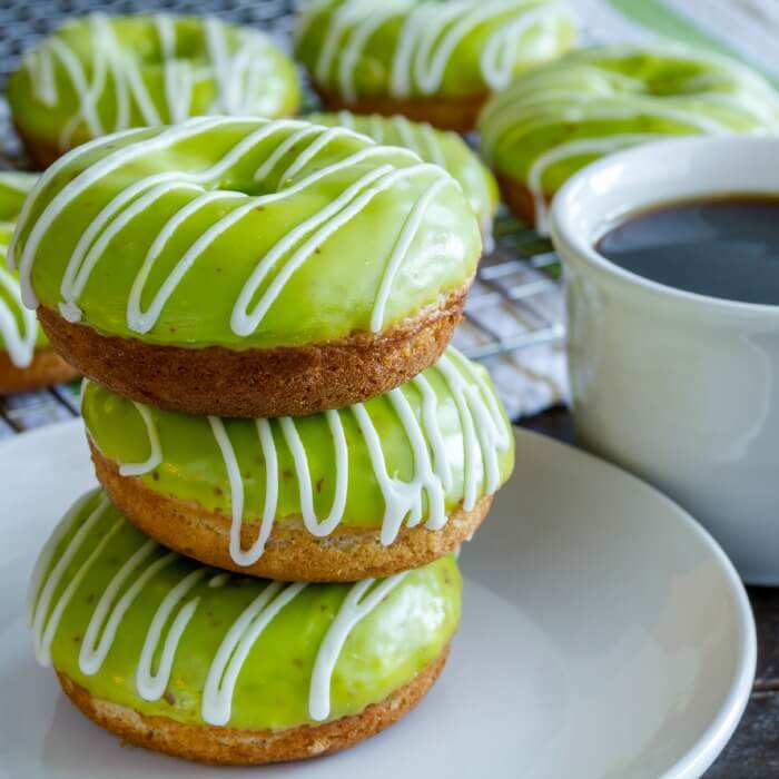 Eggless and Dairy-Free Caramel Apple Doughnuts from Nerdy Mamma