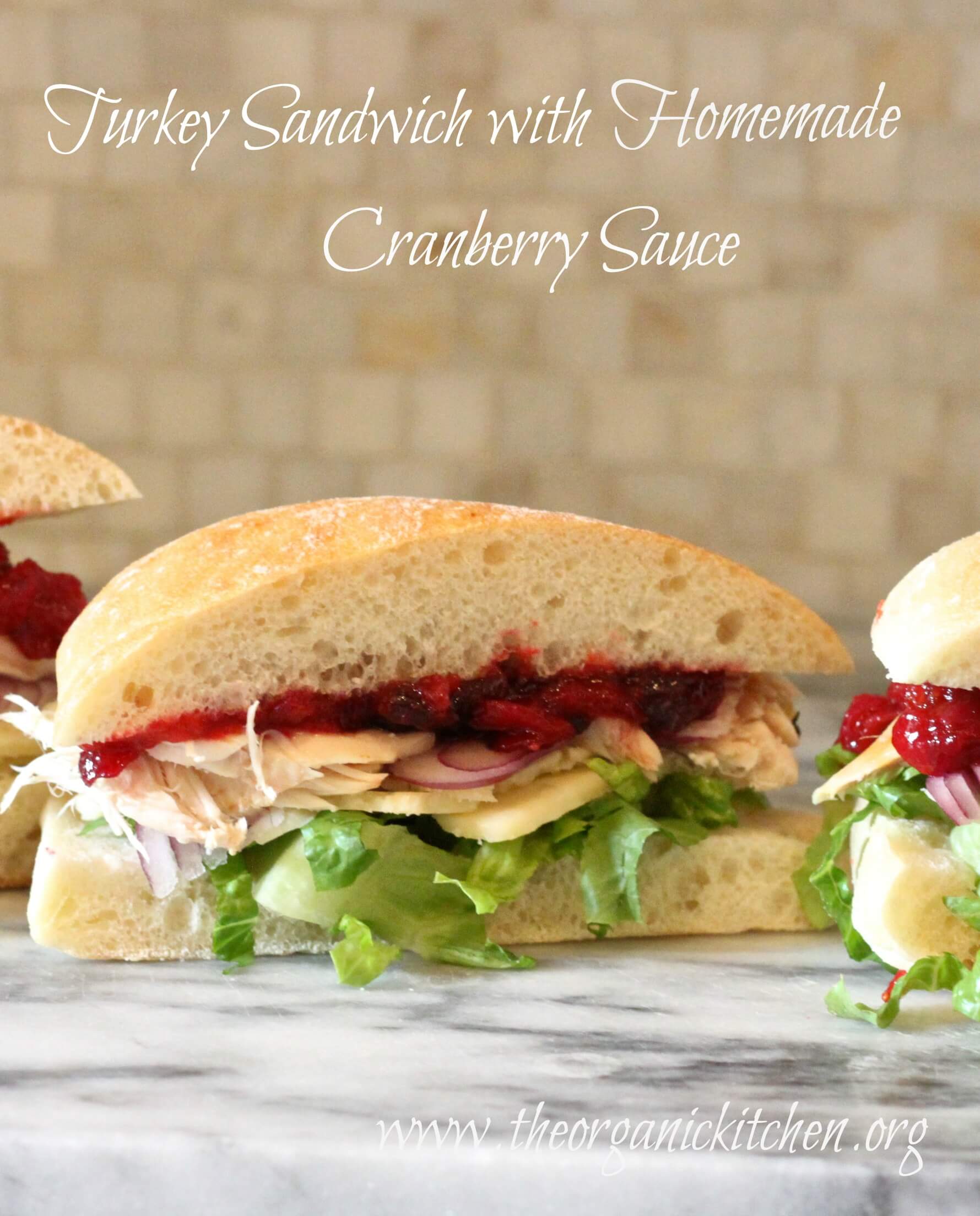Turkey Sandwich with Homemade Cranberry Sauce from The Organic Kitchen