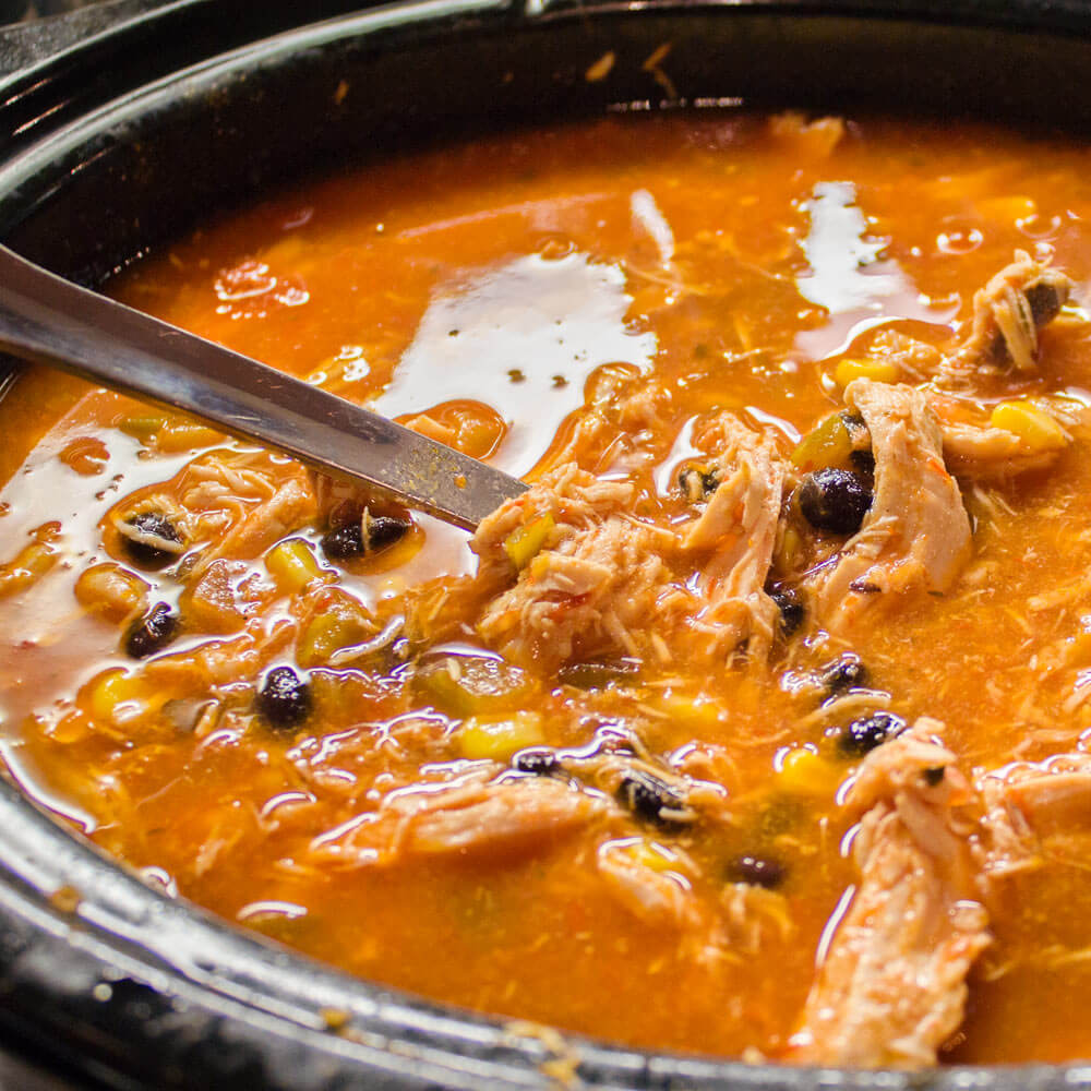 Slow Cooker Chicken Tortilla Soup from Dishes & Dust Bunnies