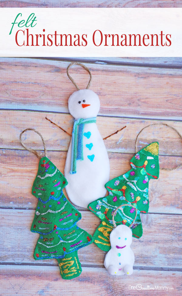 Felt Christmas Ornaments from One Creative Mommy