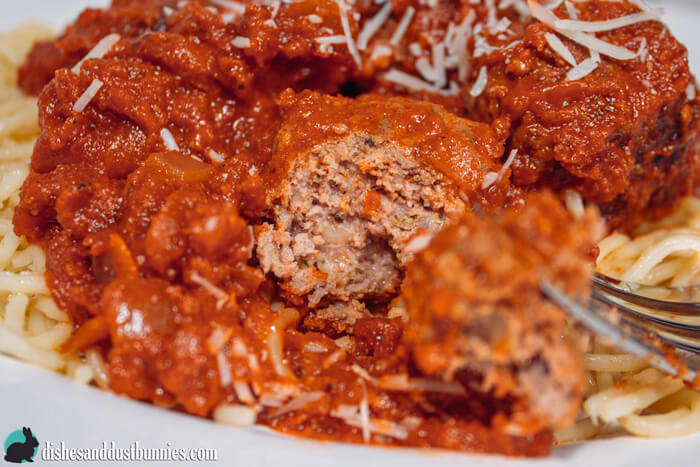 My Favorite way to prepare Spaghetti and Meatballs from dishesanddustbunnies.com