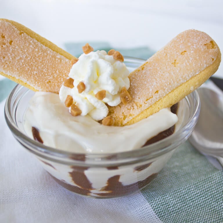 Chocolate & Salted Caramel Parfaits ... with a Healthy Secret! from dishesanddustbunnies.com