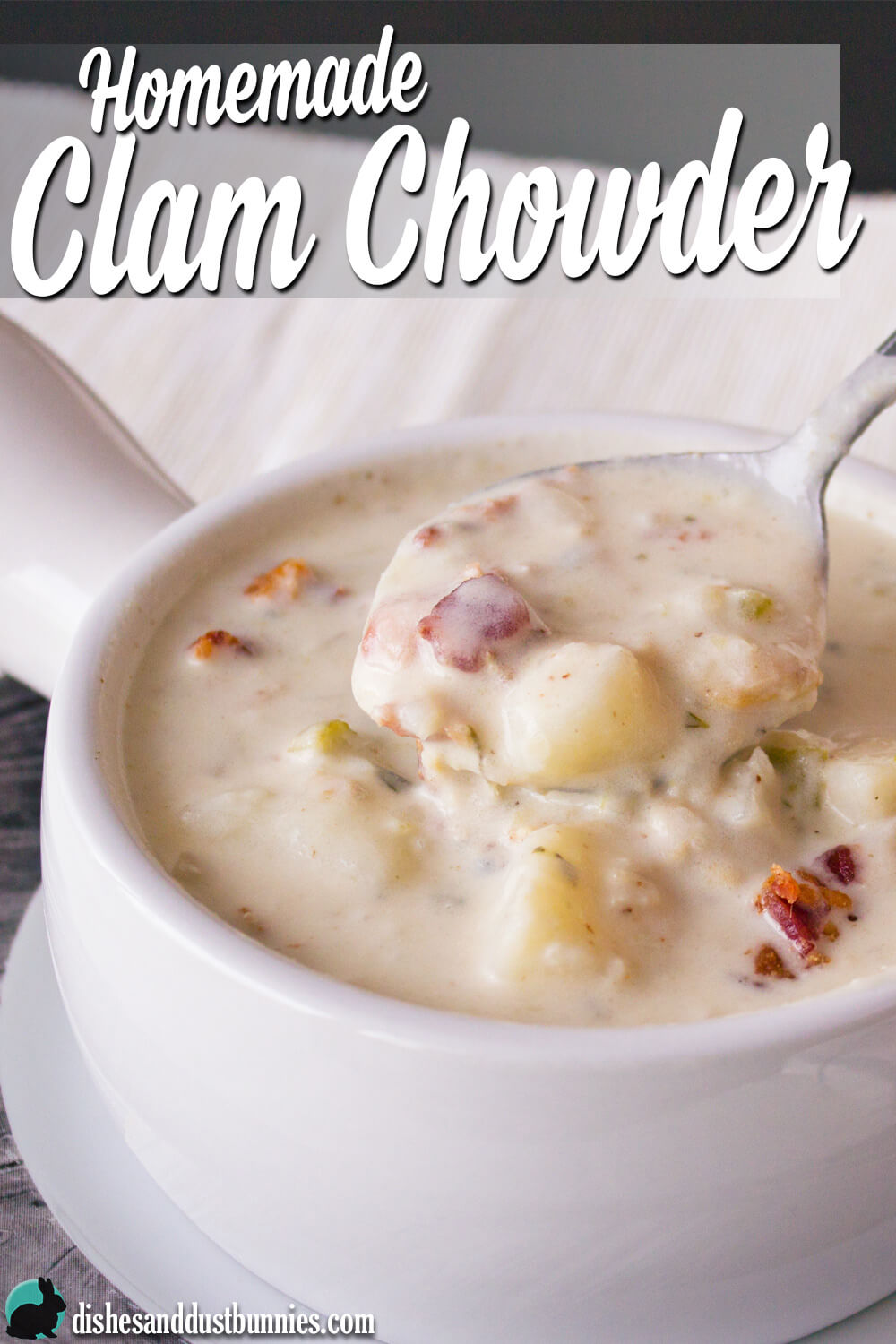 Homemade Clam Chowder from dishesanddustbunnies.com