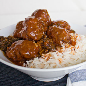 Sweet and Sour Meatballs from dishesanddustbunnies.com