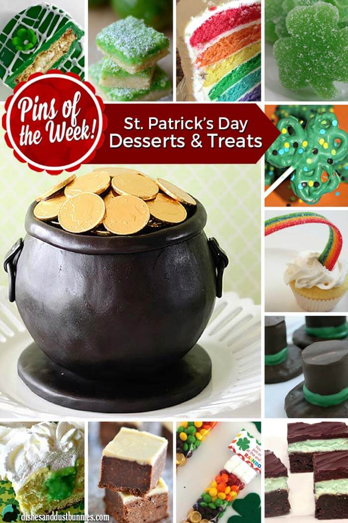 St. Patrick's Day Desserts and Treats - Pins of the Week! from dishesanddustbunnies.com