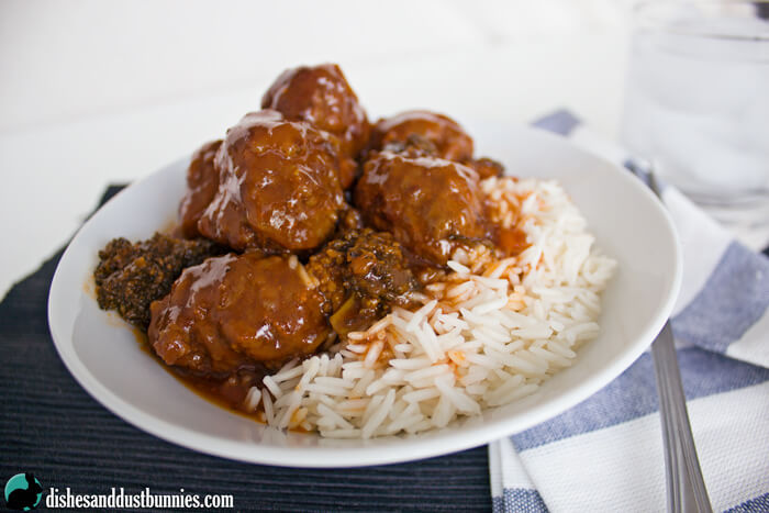 Sweet and Sour Meatballs from dishesanddustbunnies.com