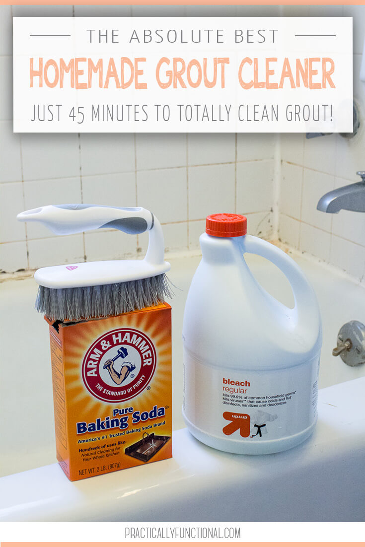 How To Clean Grout With A Homemade Grout Cleaner from Practically Functional