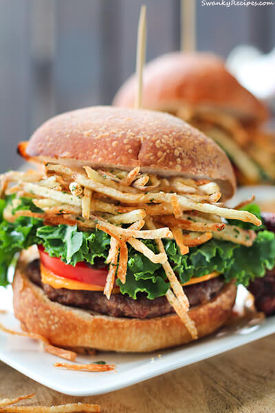 Shoestring Fries Beef Sliders from Swanky Recipes
