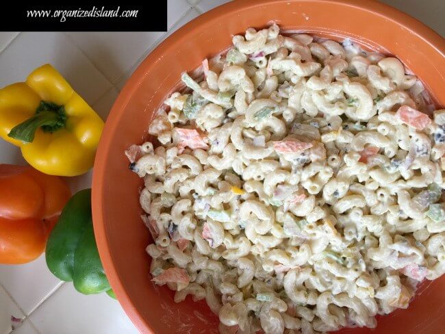 Easy Macaroni Salad Recipe from Organized Island