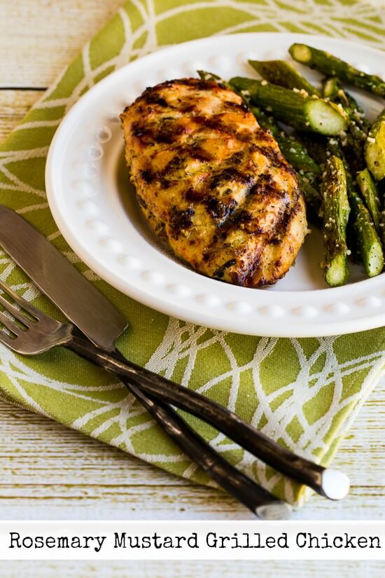 Rosemary Mustard Grilled Chicken or Zucchini from Kalyn's Kitchen