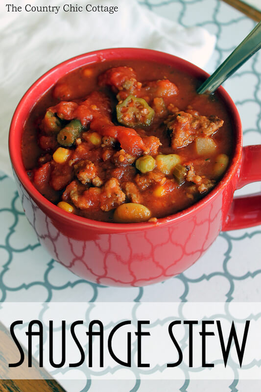 Slow Cooker Pork Sausage Stew from The Country Chic Cottage