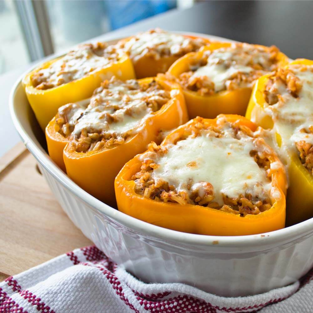 Chicken and Rice Stuffed Peppers from Dishes and Dust Bunnies
