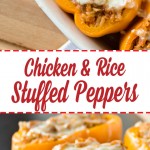 Chicken and Rice Stuffed Peppers from dishesanddustbunnies.com