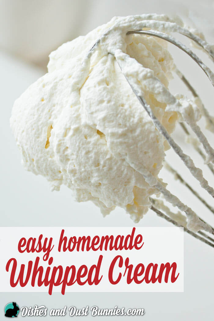 Easy Homemade Whipping Cream from dishesanddustbunnies.com
