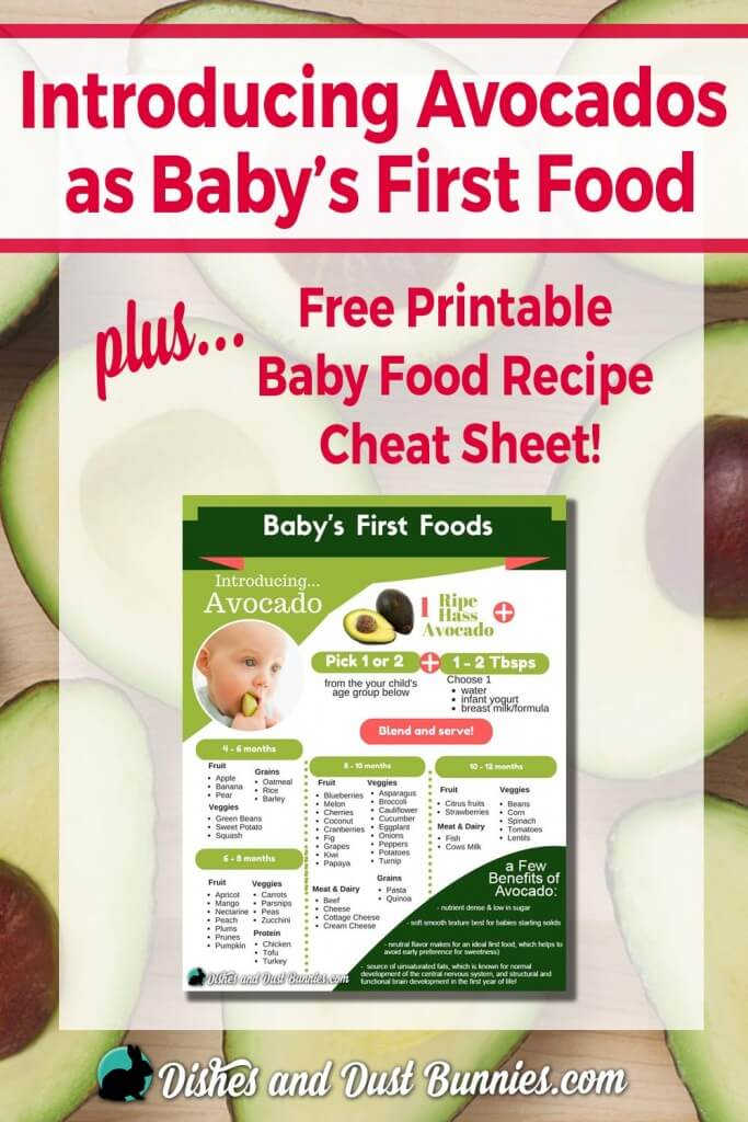 Introducing Avocados as Baby's First Food + Free Baby Food Recipe Cheat