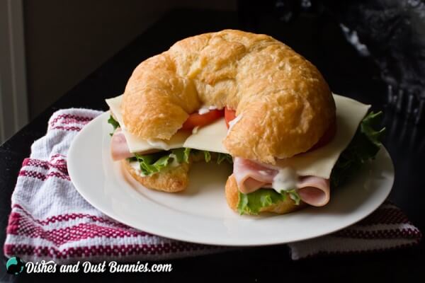 Ham and Swiss Croissant Sandwiches - Dishes & Dust Bunnies