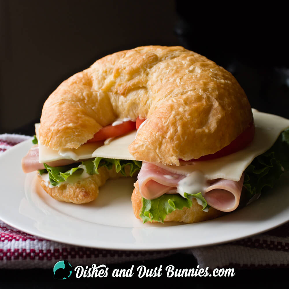 Ham and Swiss Croissant Sandwiches - Dishes & Dust Bunnies