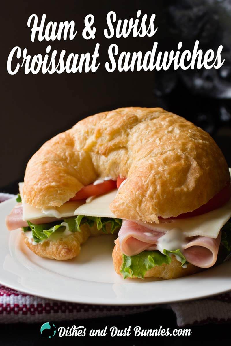 Ham and Swiss Croissant Sandwiches from dishesanddustbunnies.com