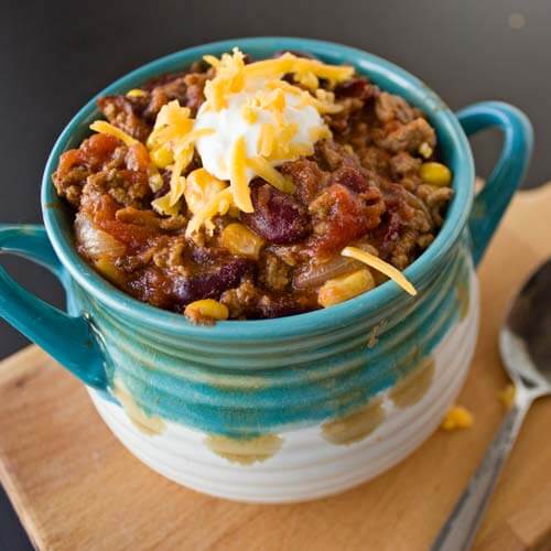 Hearty Slow Cooker Chili from Dishes & Dust Bunnies