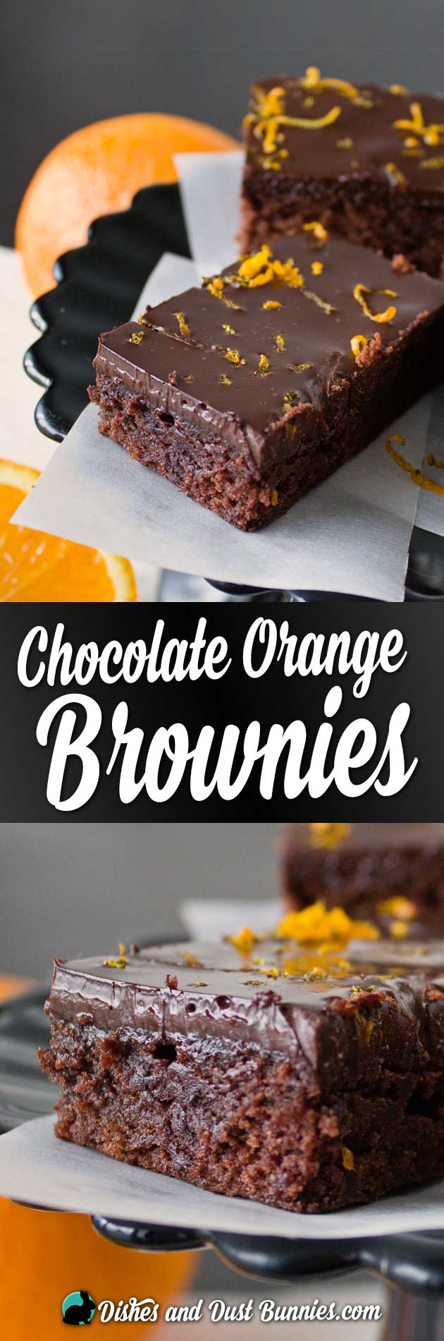Chocolate Orange Brownies from dishesanddustbunnies.com