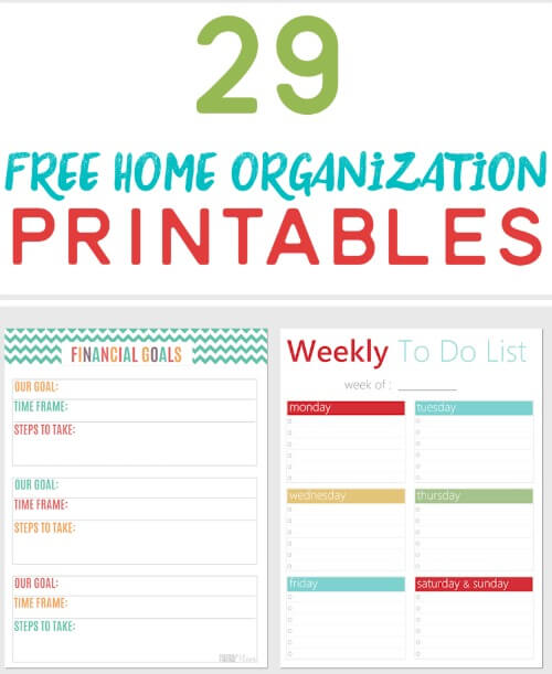 29 FREE Home Organization Printables from Freebie Finding Mom