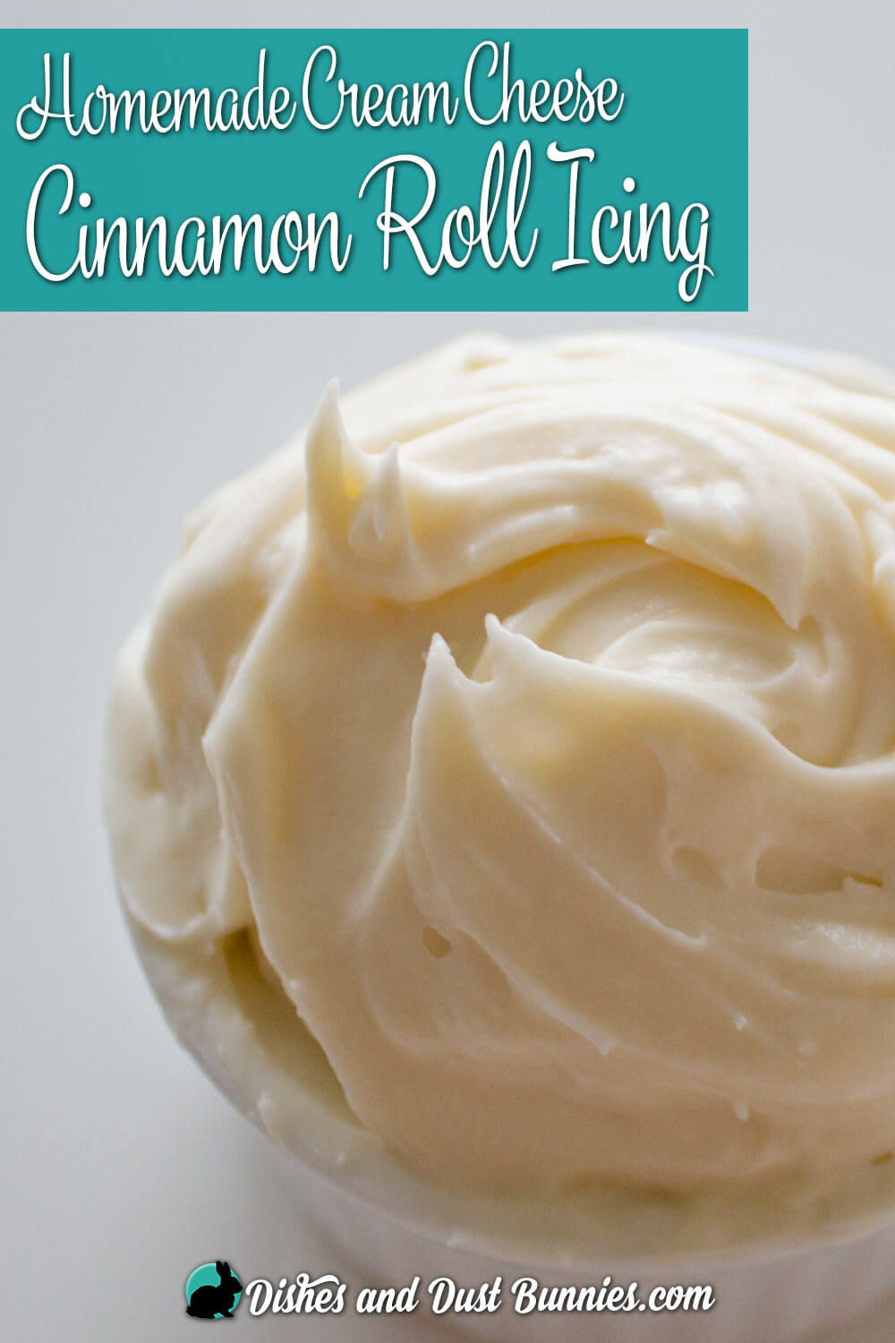 Homemade Cream Cheese Cinnamon Roll Icing from dishesanddustbunnies.com