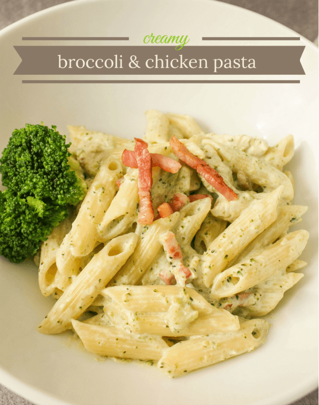 Creamy Broccoli & Chicken Pasta from Home Life Abroad
