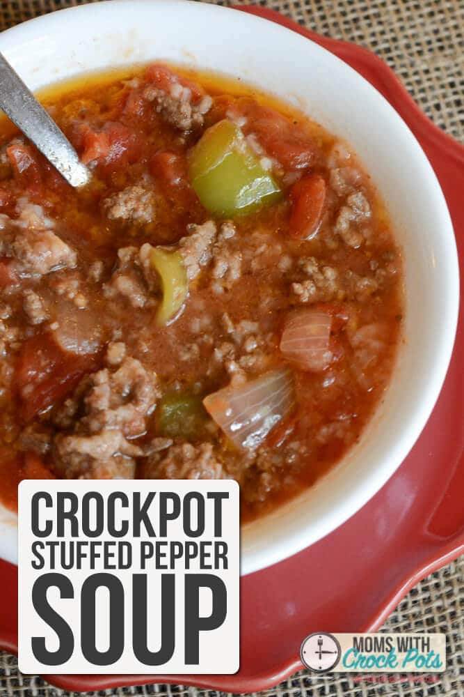 Crockpot Stuffed Pepper Soup from Moms with Cock Pots