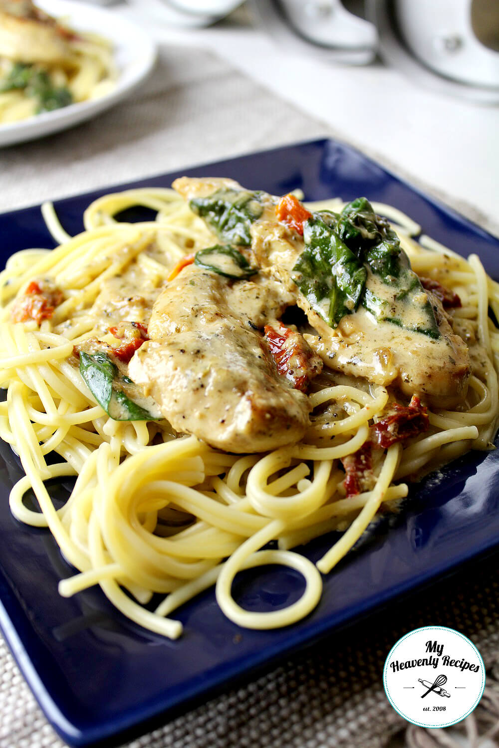 One Pot Creamy Chicken Tuscan Pasta from My Heavenly Recipes