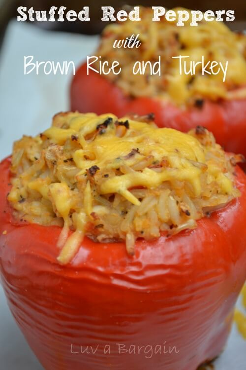 Stuffed Red Peppers with Brown Rice and Turkey from To Simply Inspire