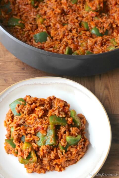 Un-Stuffed Pepper Skillet from Two Healthy Kitchens