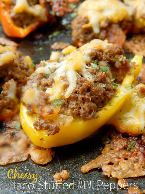 Cheesy Taco Stuffed Mini Peppers from Ally's Sweet & Savory Eats