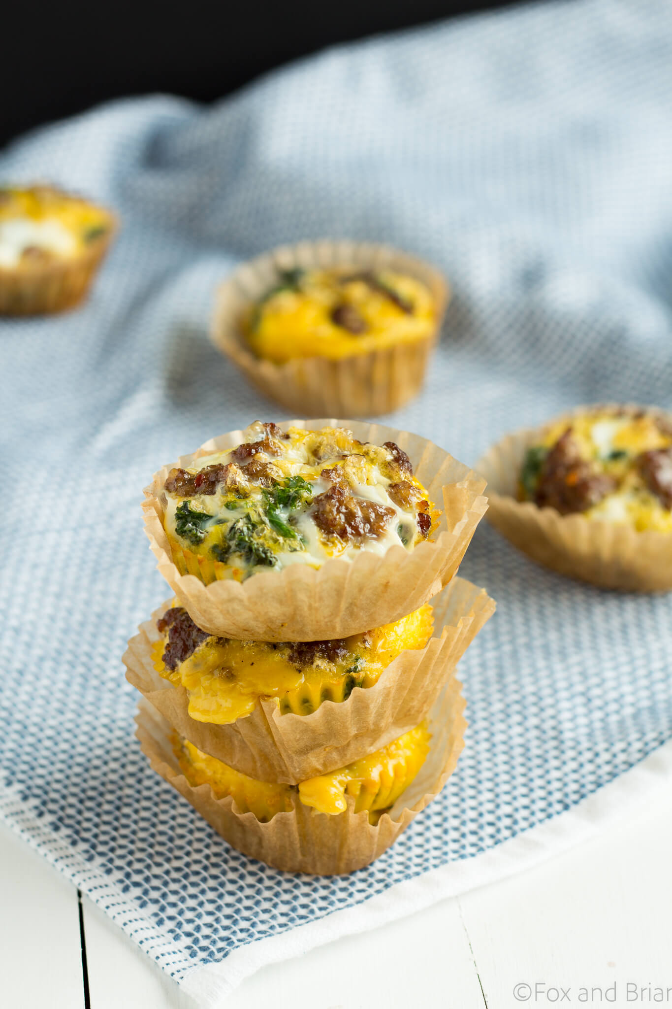 Sausage and Kale Make Ahead Egg Muffins from Fox and Briar