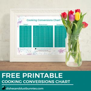 Free Printable Cooking Conversions Chart from dishesanddustbunnies.com