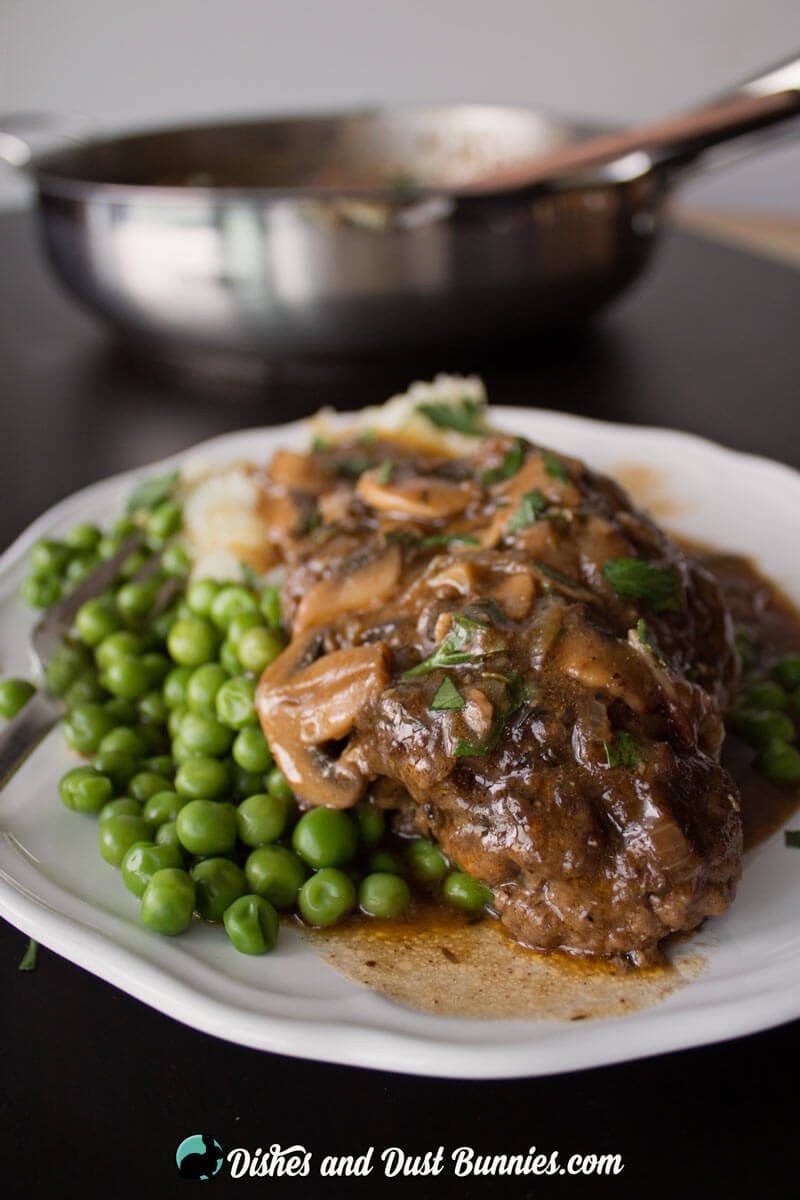 Homemade Salisbury Steak with Mushroom & Onion Gravy from dishesanddustbunnies.com