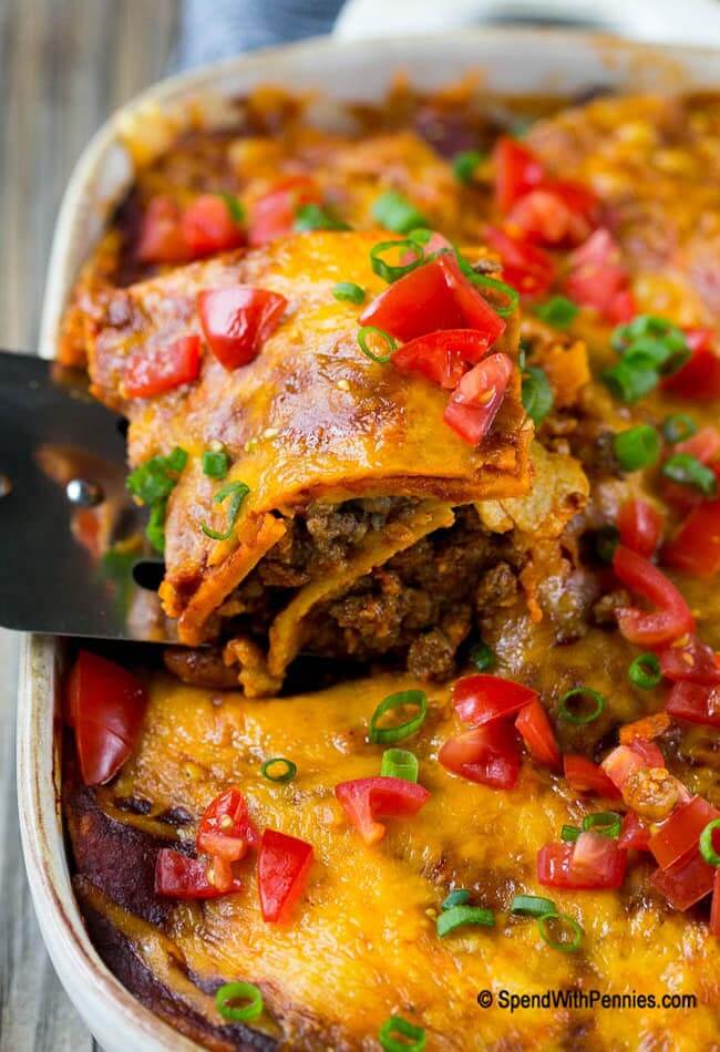 Beef Enchilada Casserole from Spend with Pennies