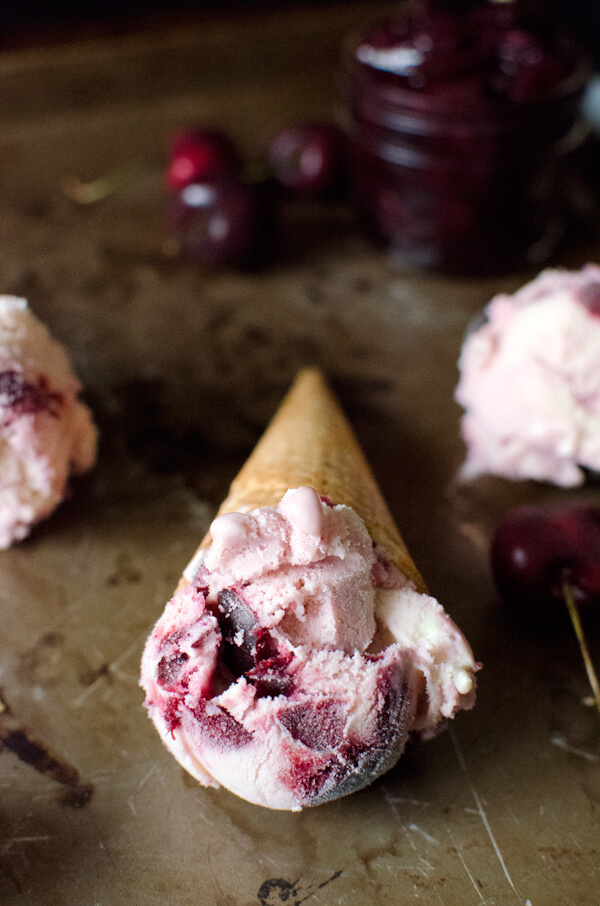 Black Cherry Buttermilk Ice Cream from A Side of Sweet