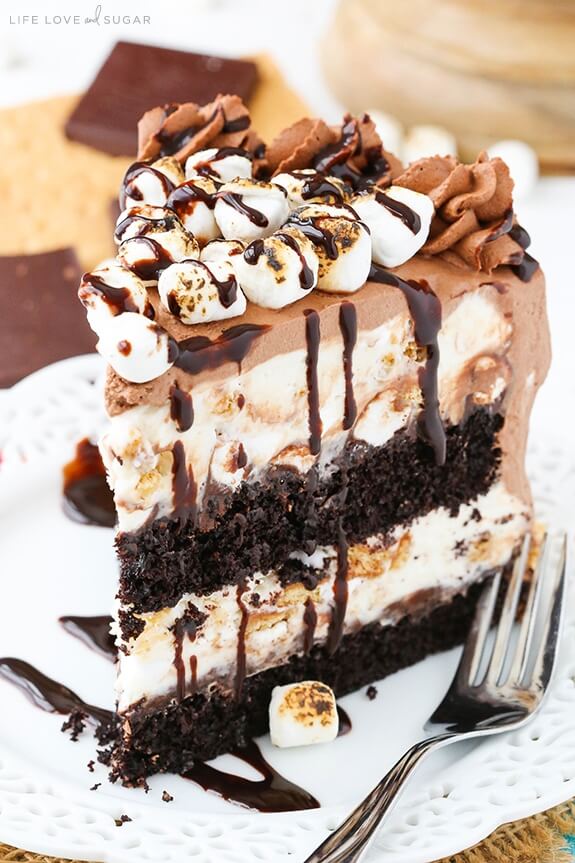S'Mores Ice Cream Cake from Life, Love and Sugar