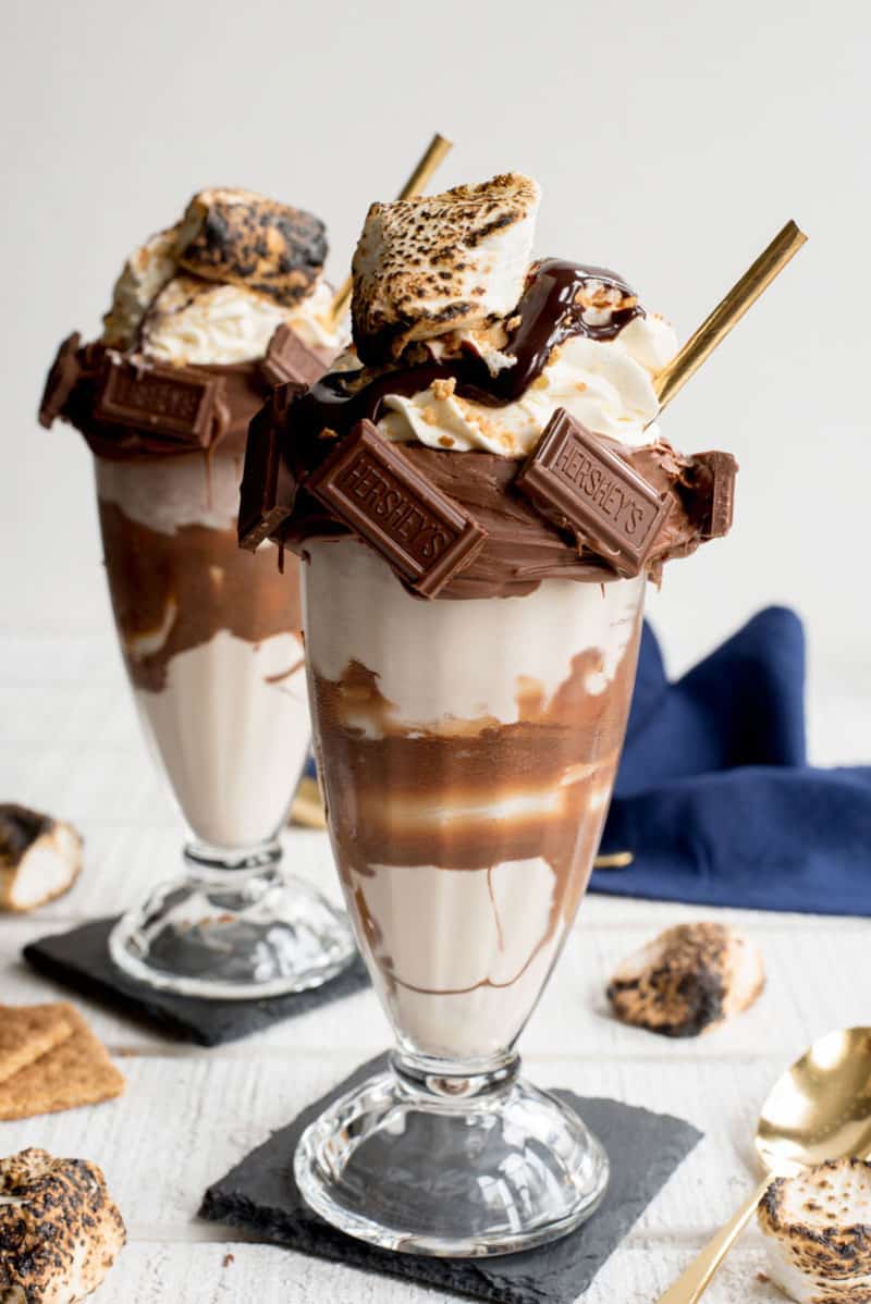 Decadent S'mores Milkshakes from A Side of Sweet