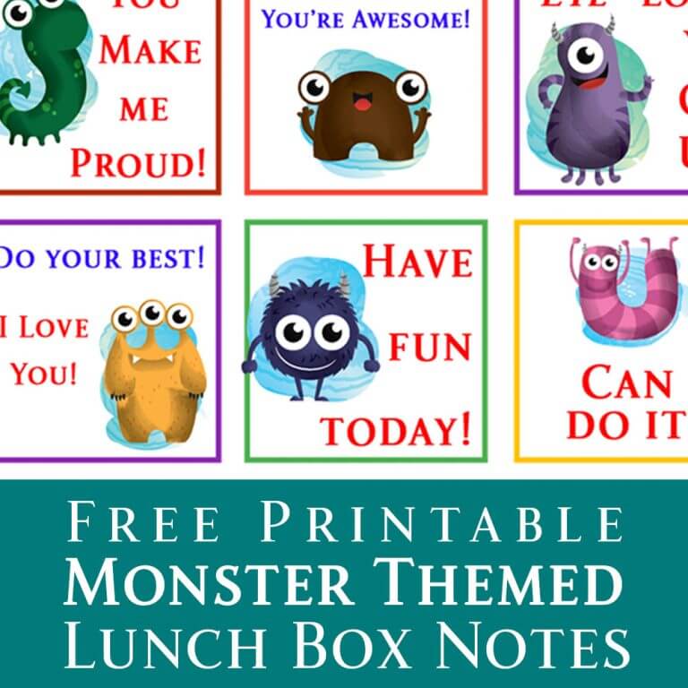 Free Printable Kids Lunch Box Notes from dishesanddustbunnies.com