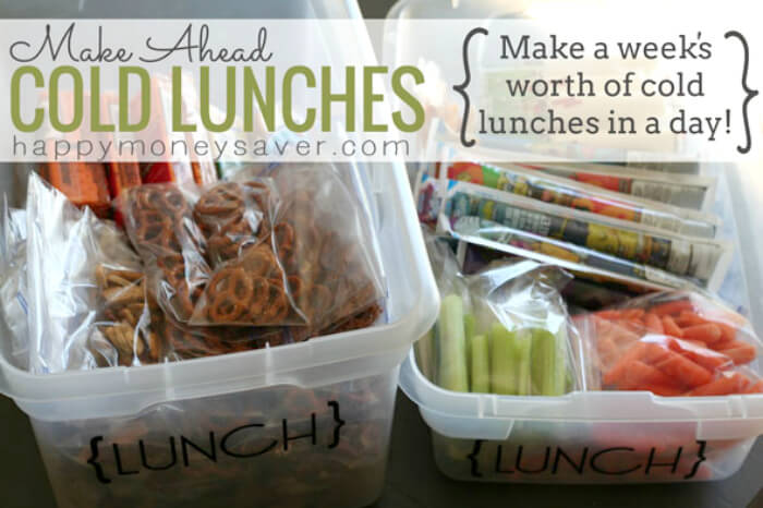 Make Ahead Cold Lunches {A Week’s Worth of Lunches in a day!} from Happy Money Saver