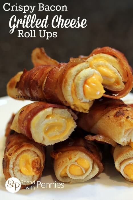 Crispy Bacon Grilled Cheese Roll Ups from Spend with Pennies